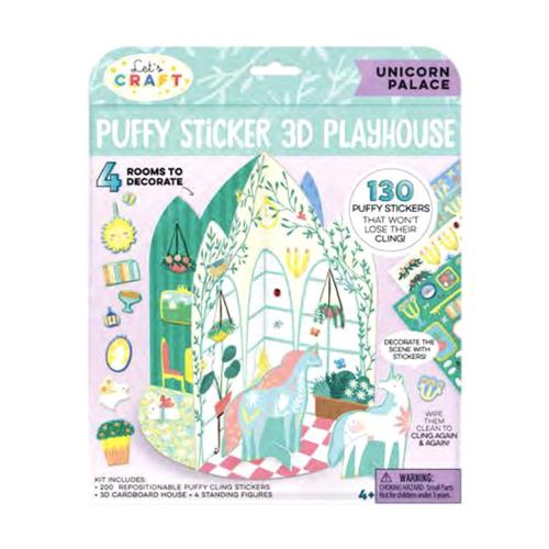 Bright Stripes Puffy Sticker 3D Playhouse - Unicorn Palace Unicornpalace