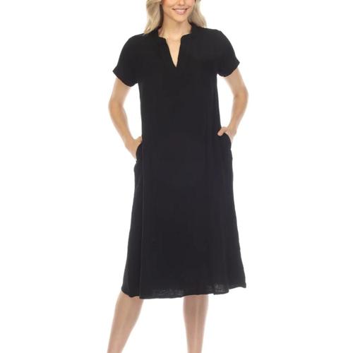 Honest Cotton Women's Chelsea Midi Dress Black