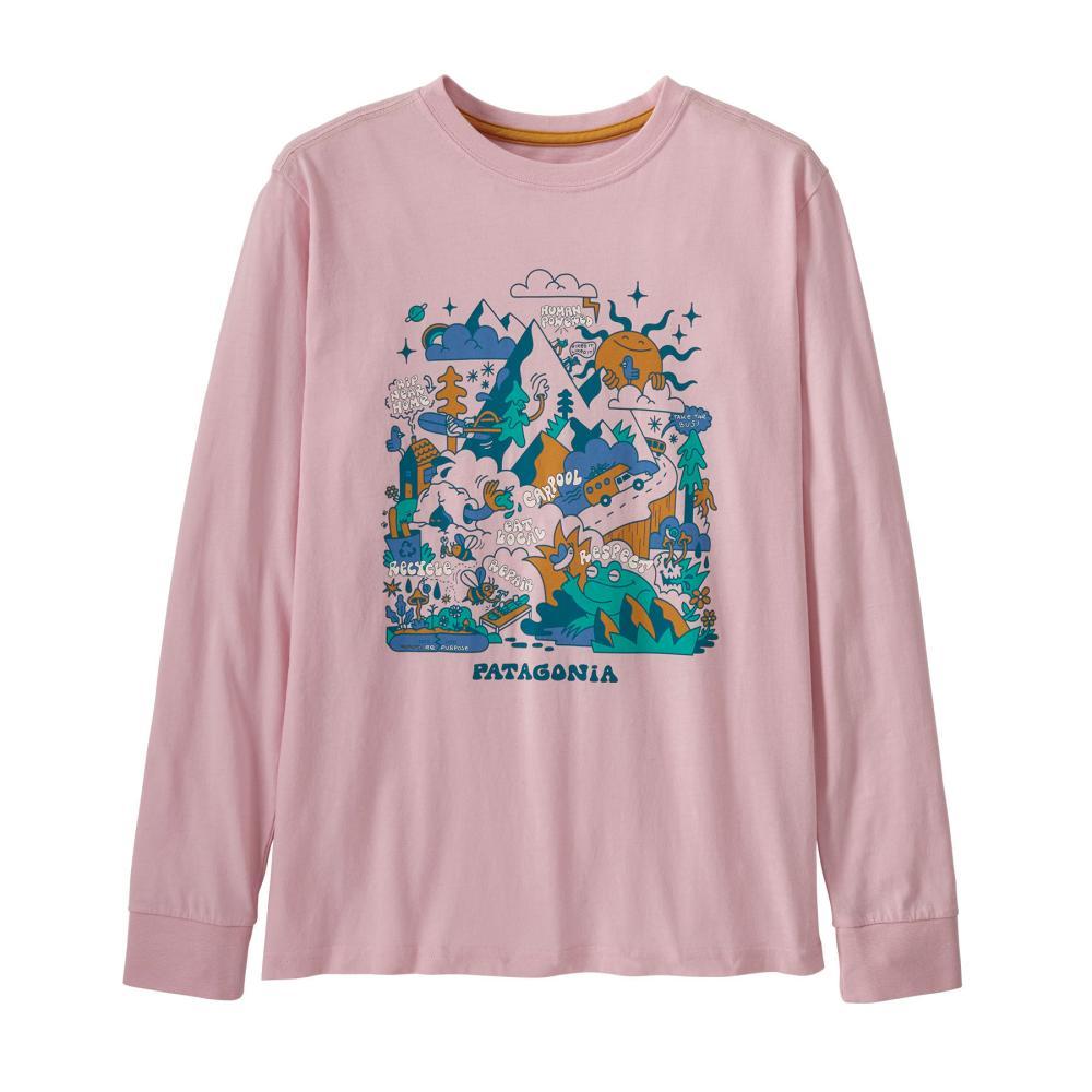 Patagonia Girls Long-Sleeved Regenerative Organic Certified Cotton Graphic T-Shirt PCFPINK_HSLP