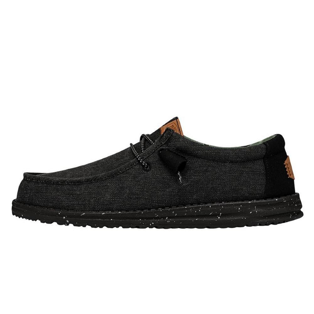 Hey Dude Men's Wally Washed Canvas Shoes BLK.BLK