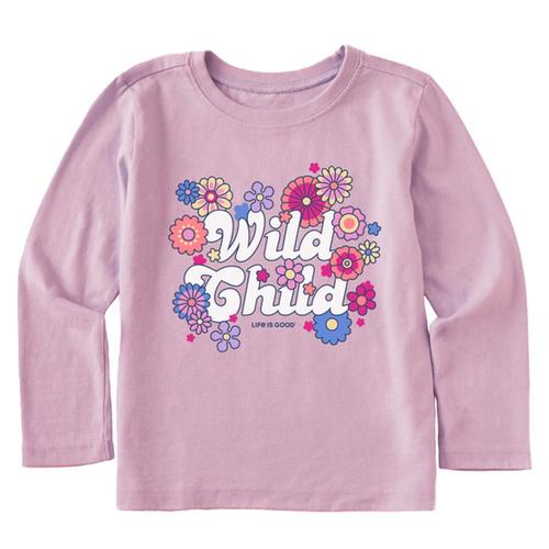 Life is Good Toddler Hippy Wild Child Long Sleeve Crusher Tee Violtpurp