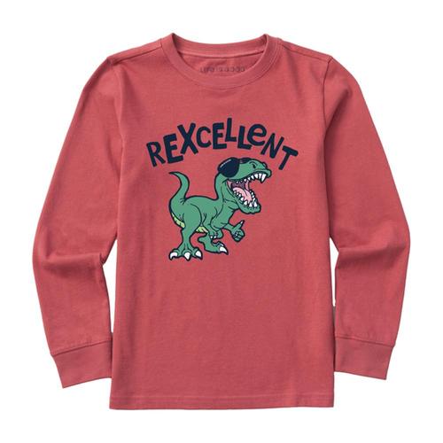 Life is Good Kids Rexcellent Long Sleeve Crusher Tee Fadedred