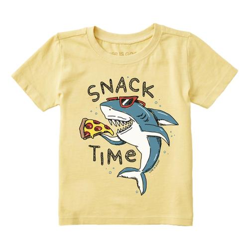 Life is Good Toddler Snack Time Pizza Shark Crusher Tee Sandyllw