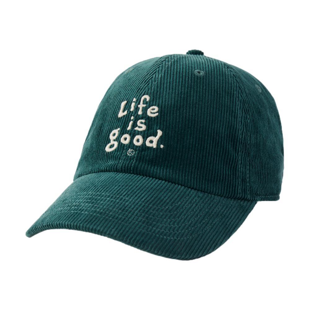 Life is Good LIG Vintage Wordmark Stacked Corduroy Chill Cap SPRUCEGREEN
