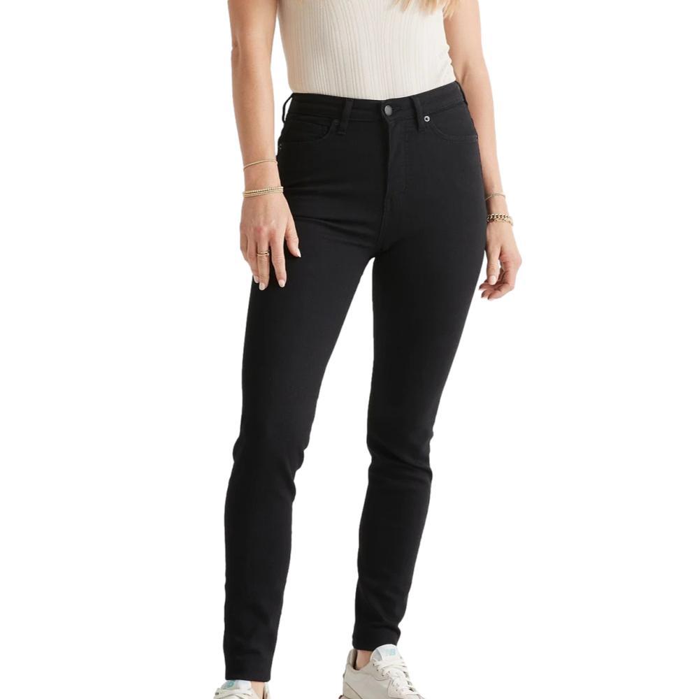 DU/ER Women's Performance Denim High Rise Skinny Jeans - 28in Inseam BLACK