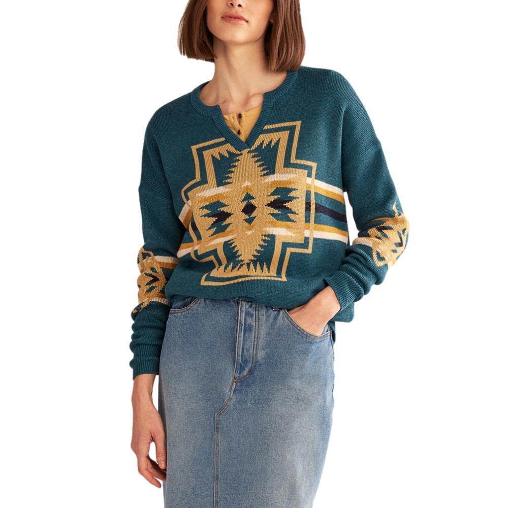 Pendleton Women's Graphic Cotton Pullover Sweater TEAL_87250