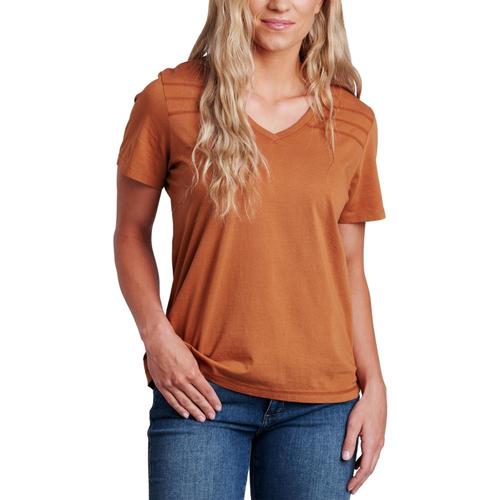 KUHL Women's Arabella V-Neck Short Sleeve Shirt Copper_cop