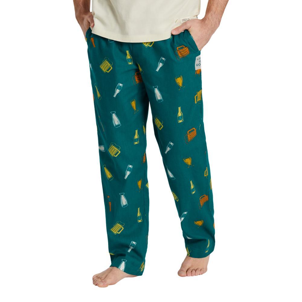 Life is Good Men's Craft Beer Pattern Classic Sleep Pants GREEN_BEER