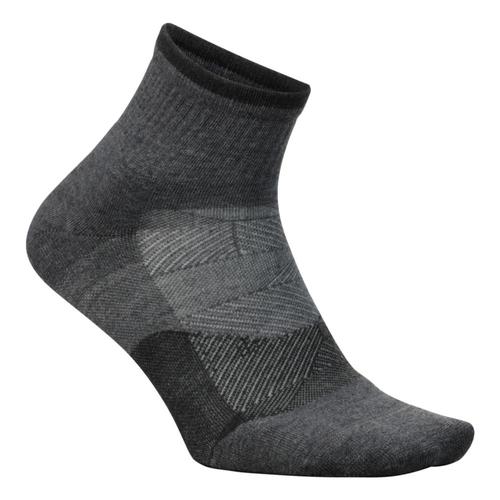 Feetures Unisex Trail Max Cushion Quarter Socks Gray