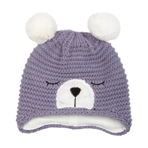 San Diego Hat Company Kids Sleepy Bear Beanie Lavndr_mdlav