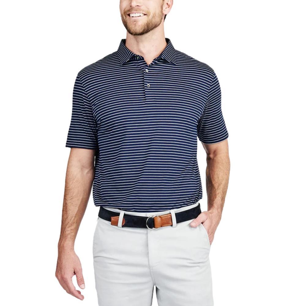 tasc Men's Cloud Lightweight Brookline Stripe Polo Shirt CNAVYW_471
