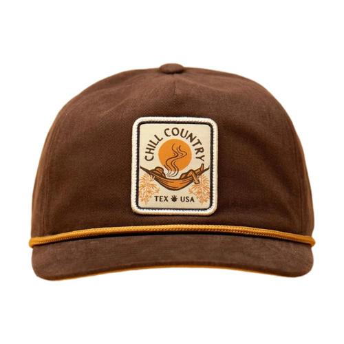 THC Provisions Chill Country Guadalupe Snapback Hat Chocolate
