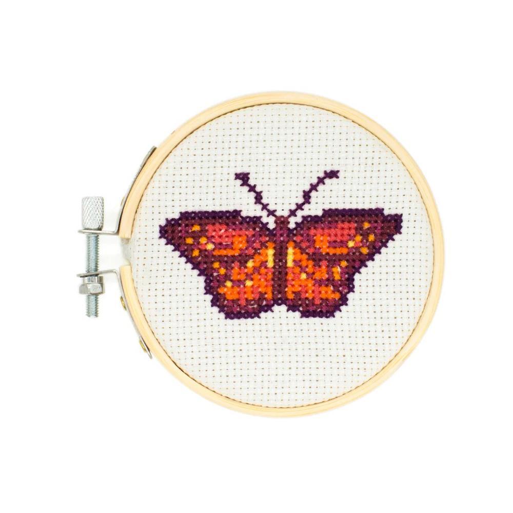  Kikkerland Mini Cross Stitch Embroidery Kit - Butterfly
