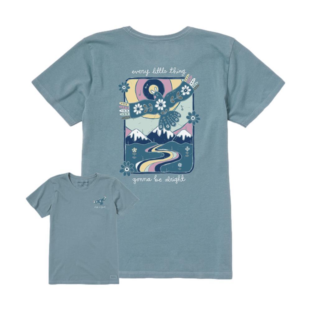 Life is Good Women's Every Little Thing Bird and Mountains Crusher Tee SMOKYBLUE