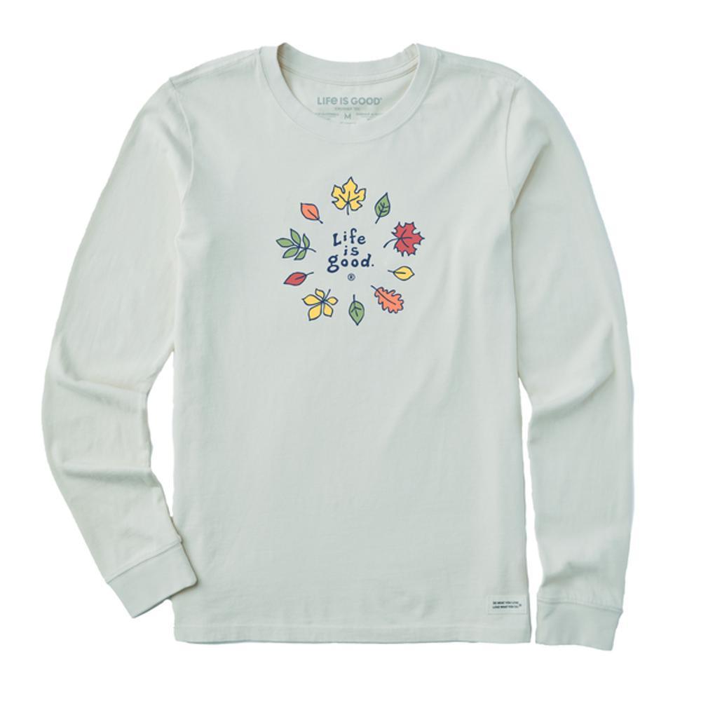 Life is Good Women's Fall Leaves Long Sleeve Crusher Tee FOGGRAY
