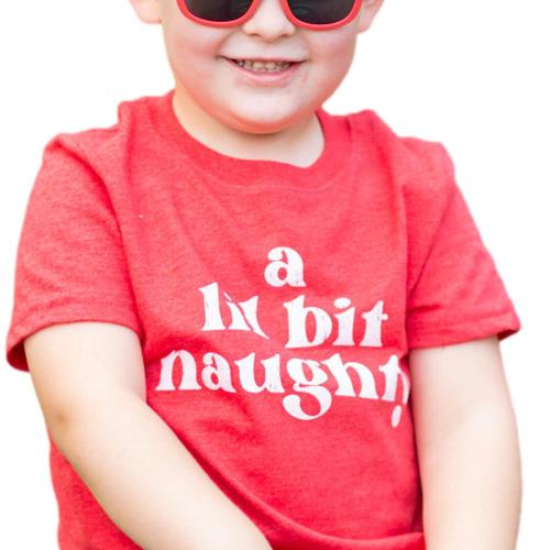 Southern Fried Design Barn Toddler A Lil' Bit Naughty Shirt Red