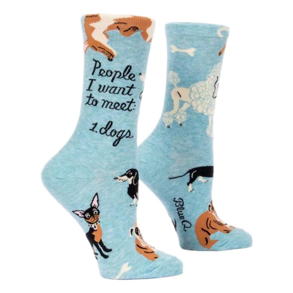 Blue Q Women's People I Want To Meet: Dogs Crew Socks BLUE