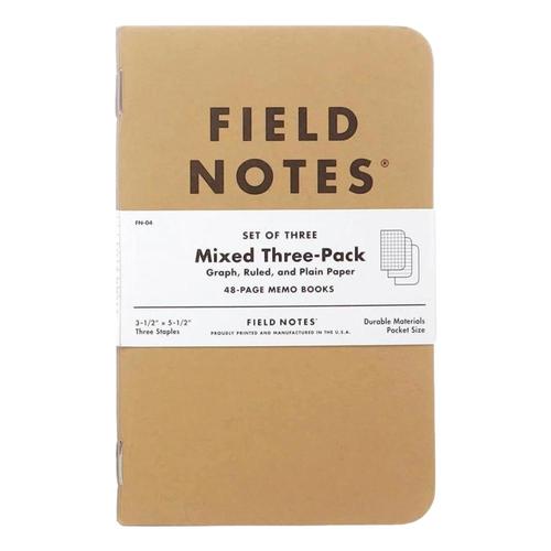 Field Notes Original Kraft Mixed Notebook 3-Pack