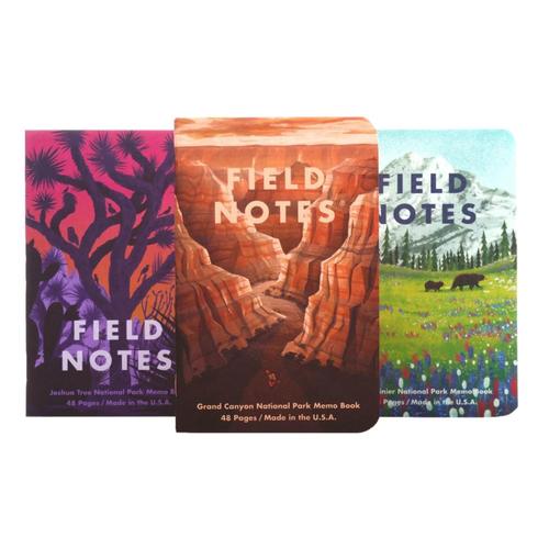 Field Notes National Parks Notebooks 3 Pack - Grand, Joshua, Rainer