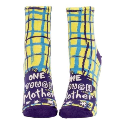 Blue Q Women's One Tough Mother Ankle Socks Blue.Purple