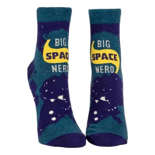Blue Q Women's Big Space Nerd Ankle Socks Purple