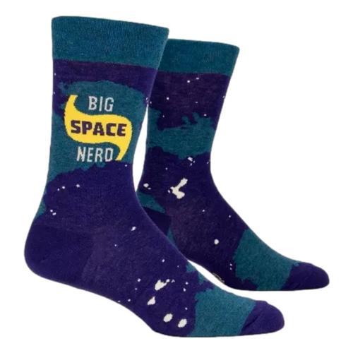 Blue Q Men's Big Space Nerd Socks Purple