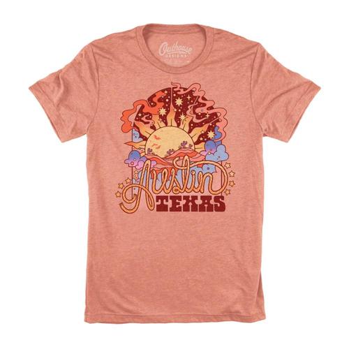 Outhouse Designs Cosmic Sunset Austin Tee Prismsunset