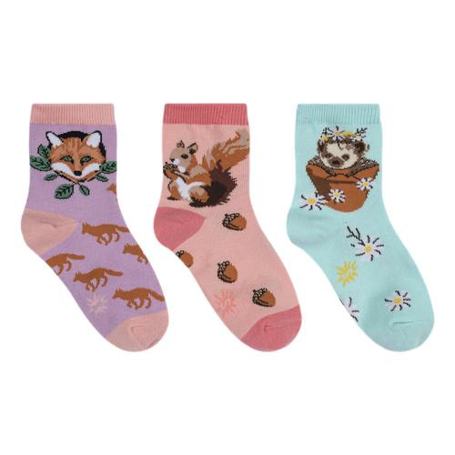 Sock It To Me Kids My Dear Hedgehog Crew Socks 3-Pack Purpnkblu