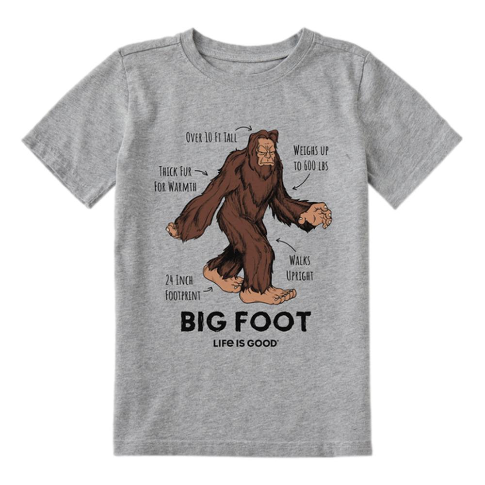 Life is Good Kids Big Foot Facts Crusher Tee HTHRGRAY