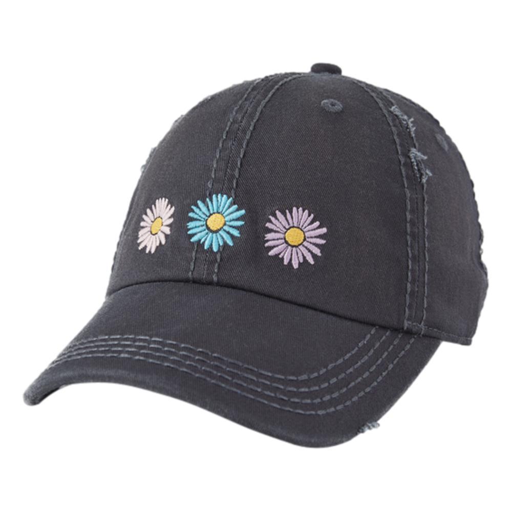 Life is Good Three Painted Daisies Sunwashed Chill Cap JETBLACK