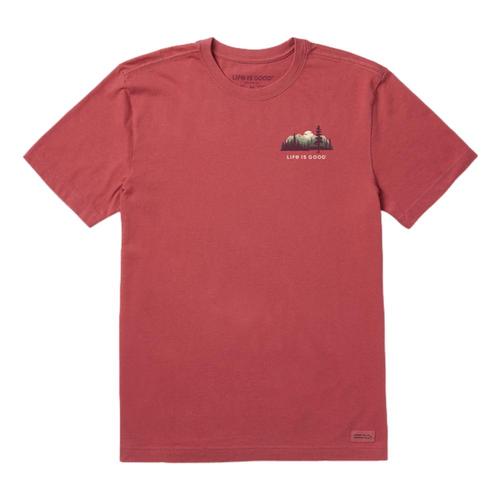 Life is Good Men's Evergreen Silhouette Crusher Tee Fadedred