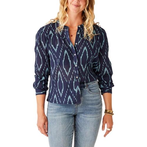 Carve Designs Women's Tatum Gauze Top Navy_434