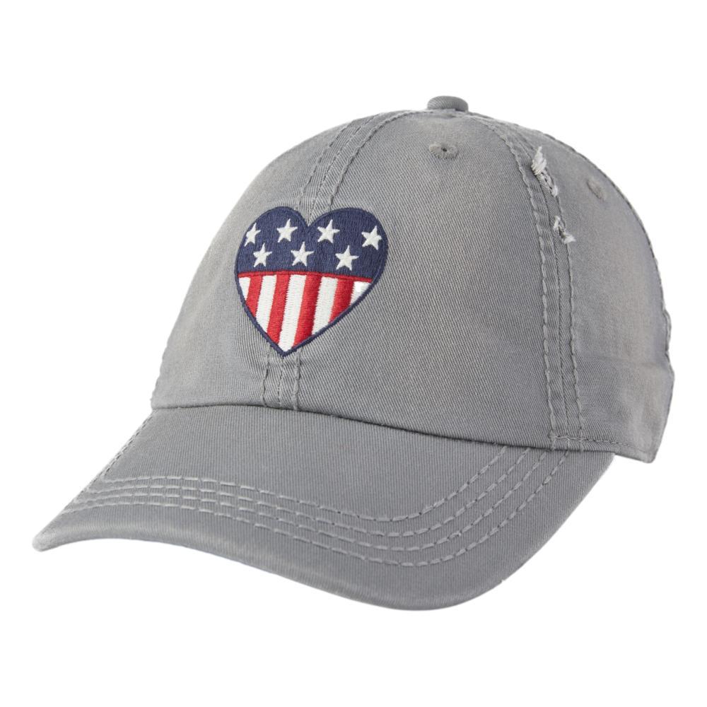 Life is Good Americana Flag Heart Sunwashed Chill Cap SLATEGREY