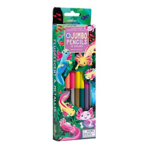 eeBoo Axolotl 6 Jumbo Double-Sided Pencils