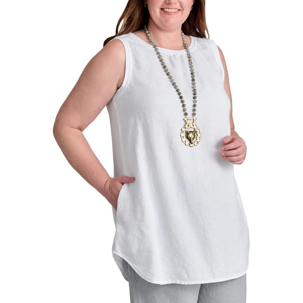 FLAX Women's Generous Coastal Tunic WHITE
