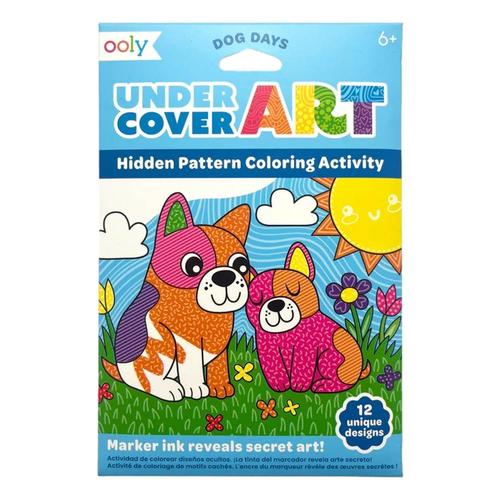 OOLY Undercover Art Hidden Pattern Coloring Activity Art Cards - Dog Days