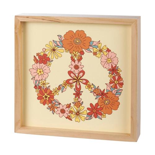 Primitives by Kathy Floral Peace Inset Box Sign