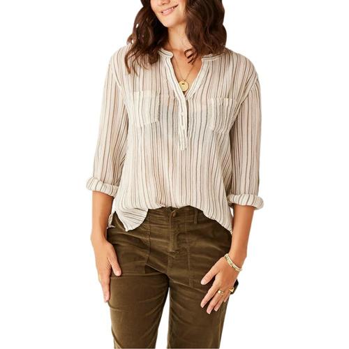 Carve Designs Women's Dylan Gauze Shirt Birch_279