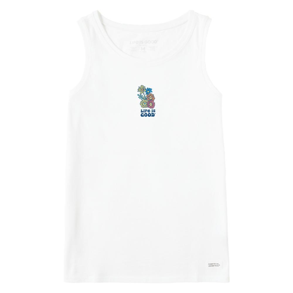 Life is Good Women's Groovy Flowers Crusher Tank CLOUDWHITE