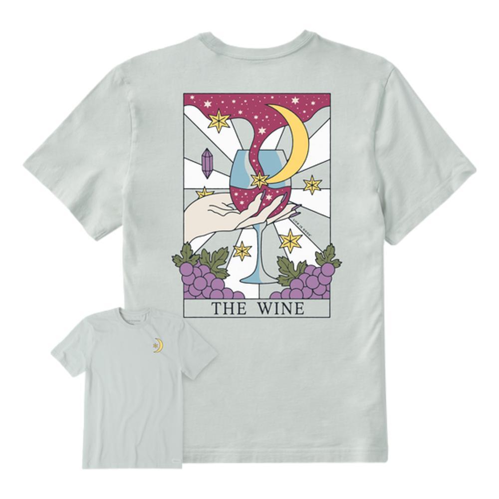Life is Good Women's Groovy The Wine Tarot Short Sleeve Crusher Tee FOGGRAY