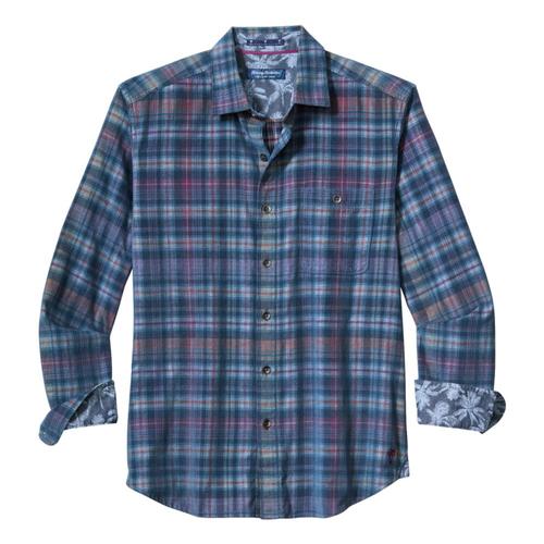 Tommy Bahama Men's Coastline Cord Stretch Harbor Check Shirt Navy_16615