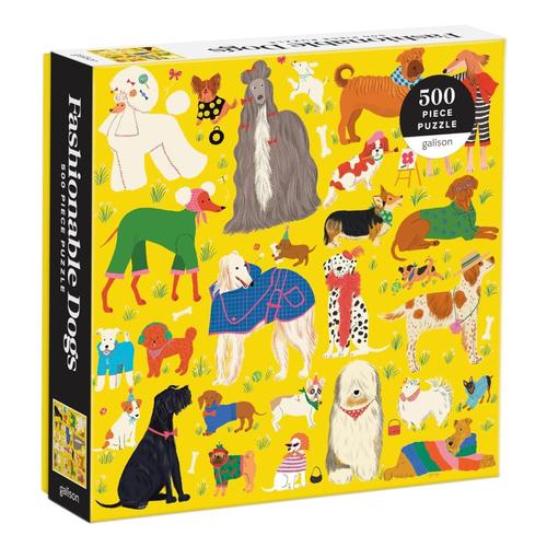 Fashionable Dogs 500 Piece Jigsaw Puzzle .