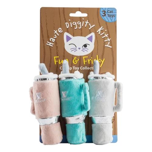 Haute Diggity Dog Haute Diggity Kitty Snuggly Cup 3-Pack Cat Toys
