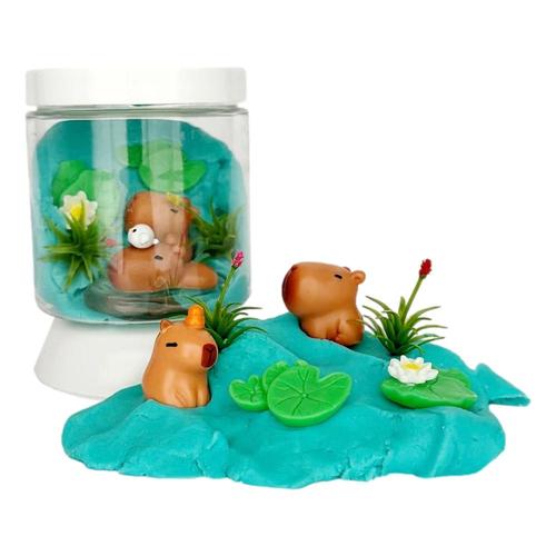 Earth Grown KidDoughs Happy Capybara Mini Dough-To-Go Jar