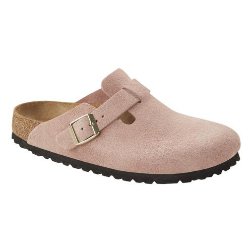 Birkenstock Women's Boston Suede Leather Clogs - Narrow Ltrose.Sd