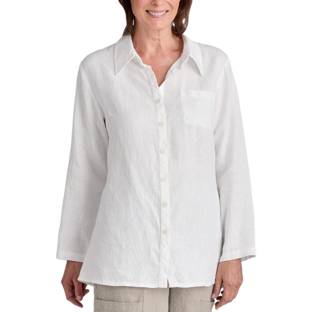 FLAX Women's Generous Bias Back Shirt WHITE