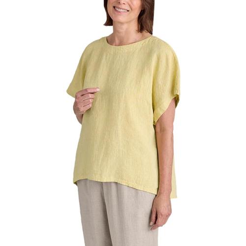 FLAX Women's Back Slit Tee Citrineyd
