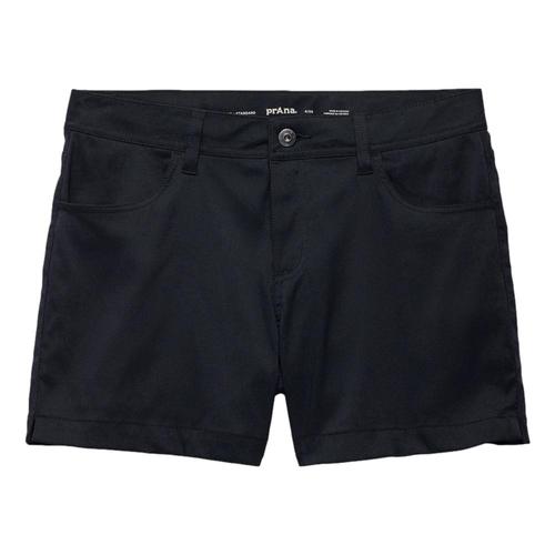 prAna Women's Stretch Zion Halle Shorts - 5in Inseam Black_001