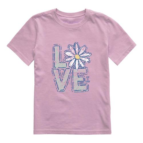 Life is Good Kids Love Daisy Crusher Tee Violetpurp