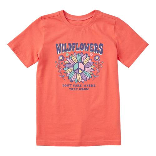 Life is Good Kids Wildflowers Can Where They Grow Crusher Tee Mango